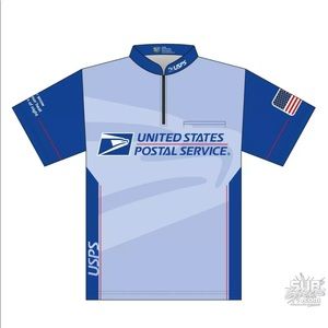 USPS Custom Sublimated DriFit stand up zipper polo